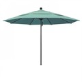 California Umbrella 11' Black Aluminum Market Patio Umbrella, Sunbrella Spectrum Mist 194061333136